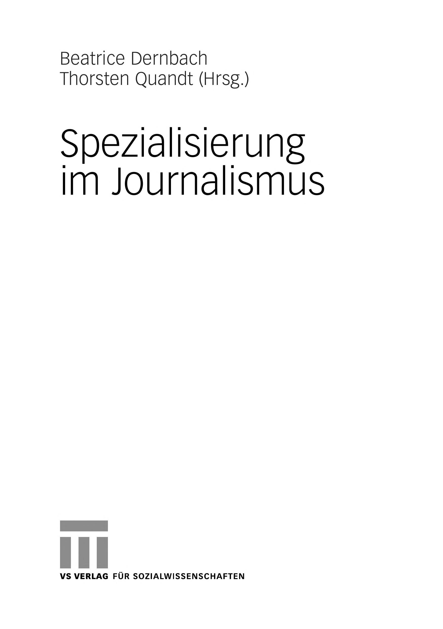 Spezialisierung Im Journalismus