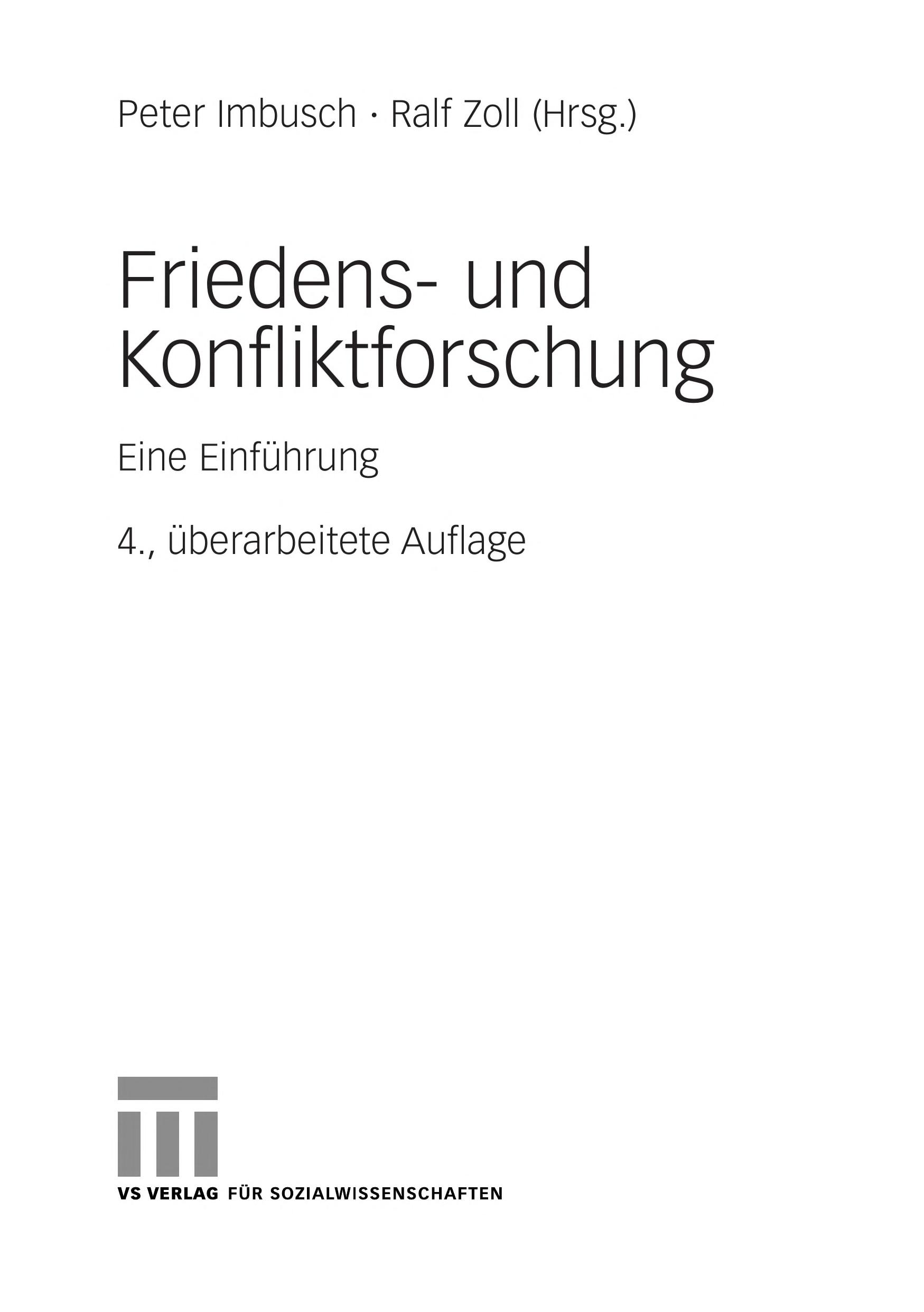 Friedens- Und Konfliktforschung