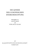 Die Genese Der Europäischen Endreimdichtung