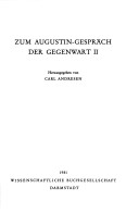 Zum Augustin-Gespräch Der Gegenwart (Wege Der Forschung) (German Edition)