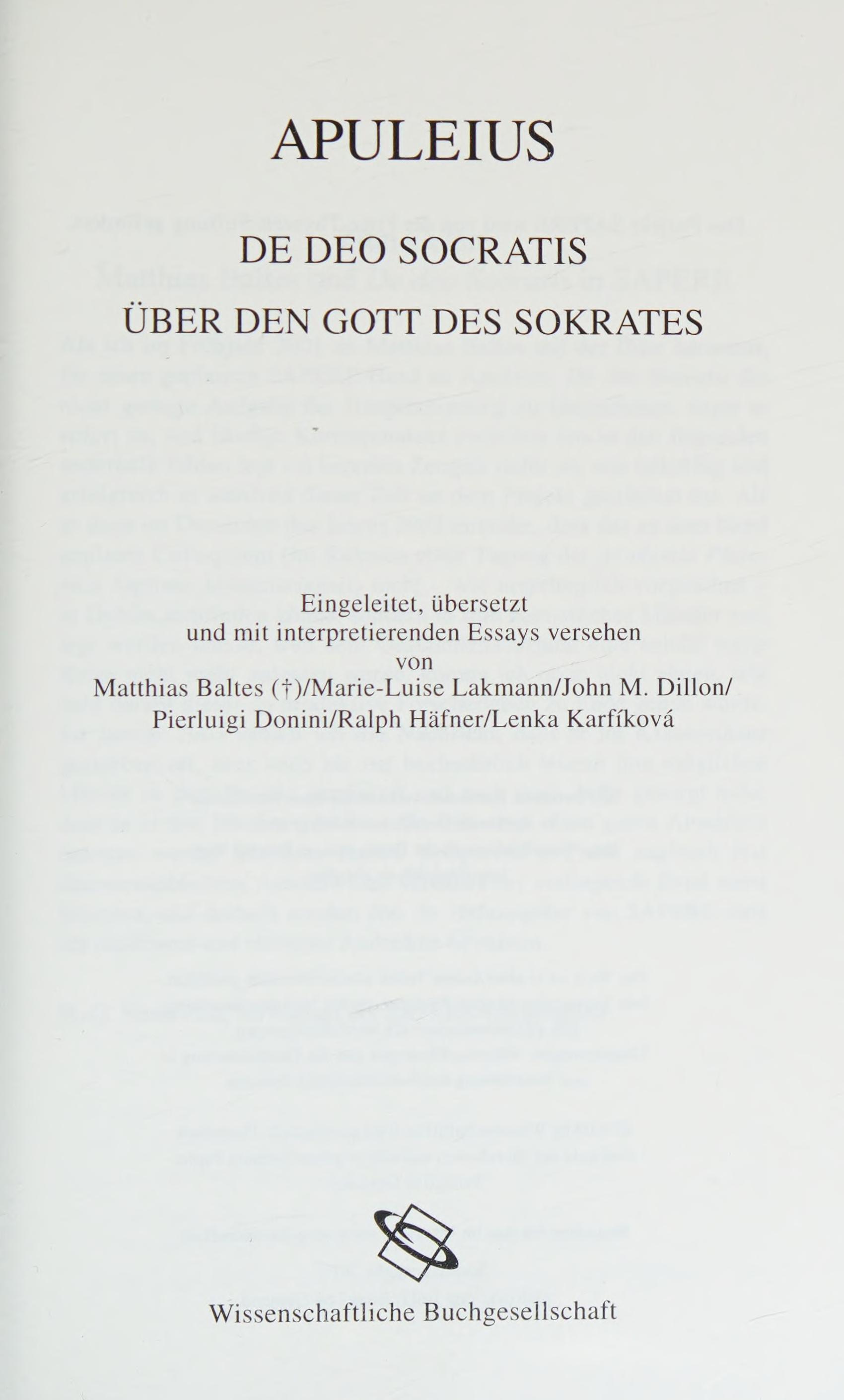 Über Den Gott Des Sokrates