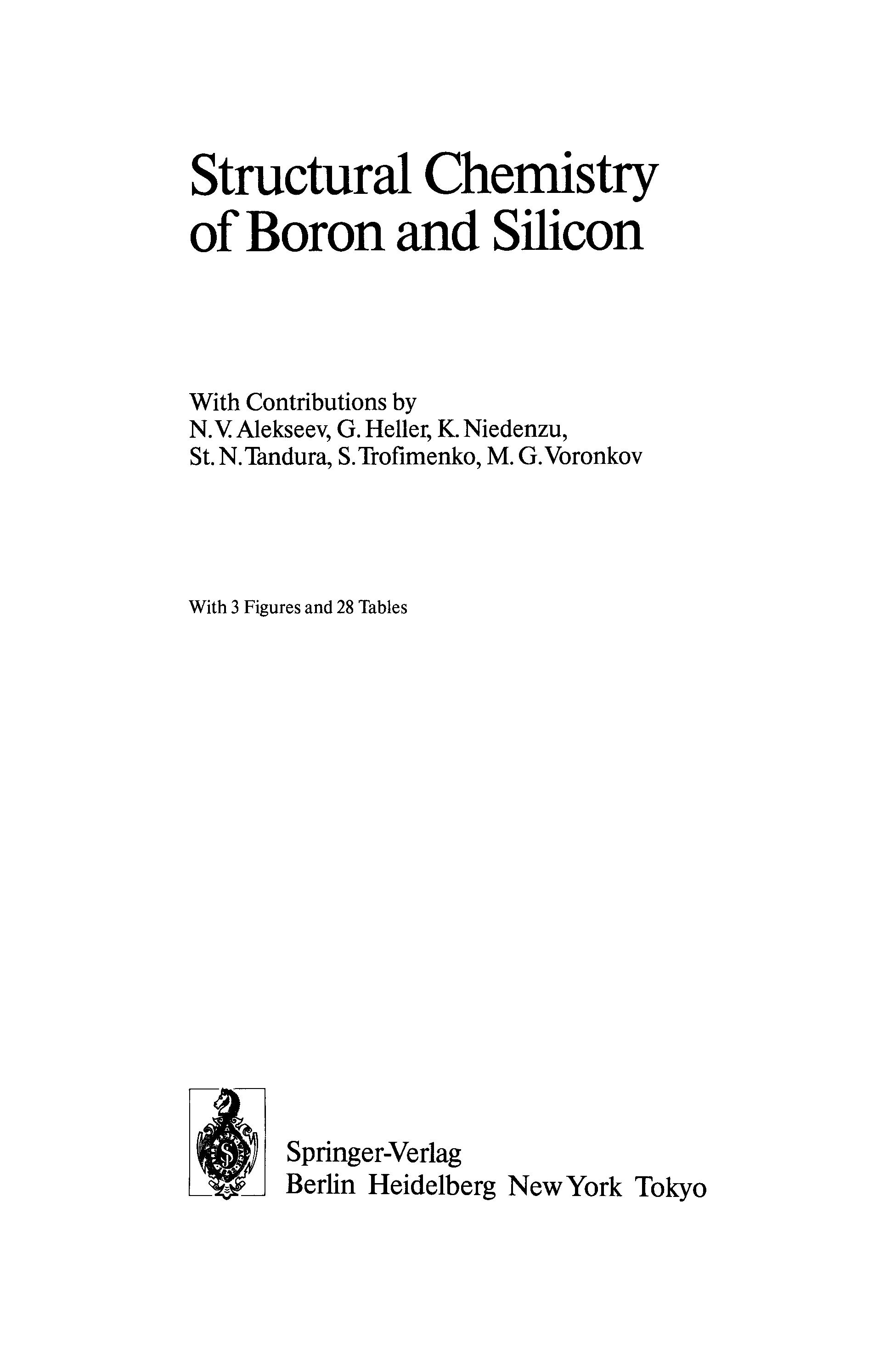 Structural Chemistry of Boron and Silicon