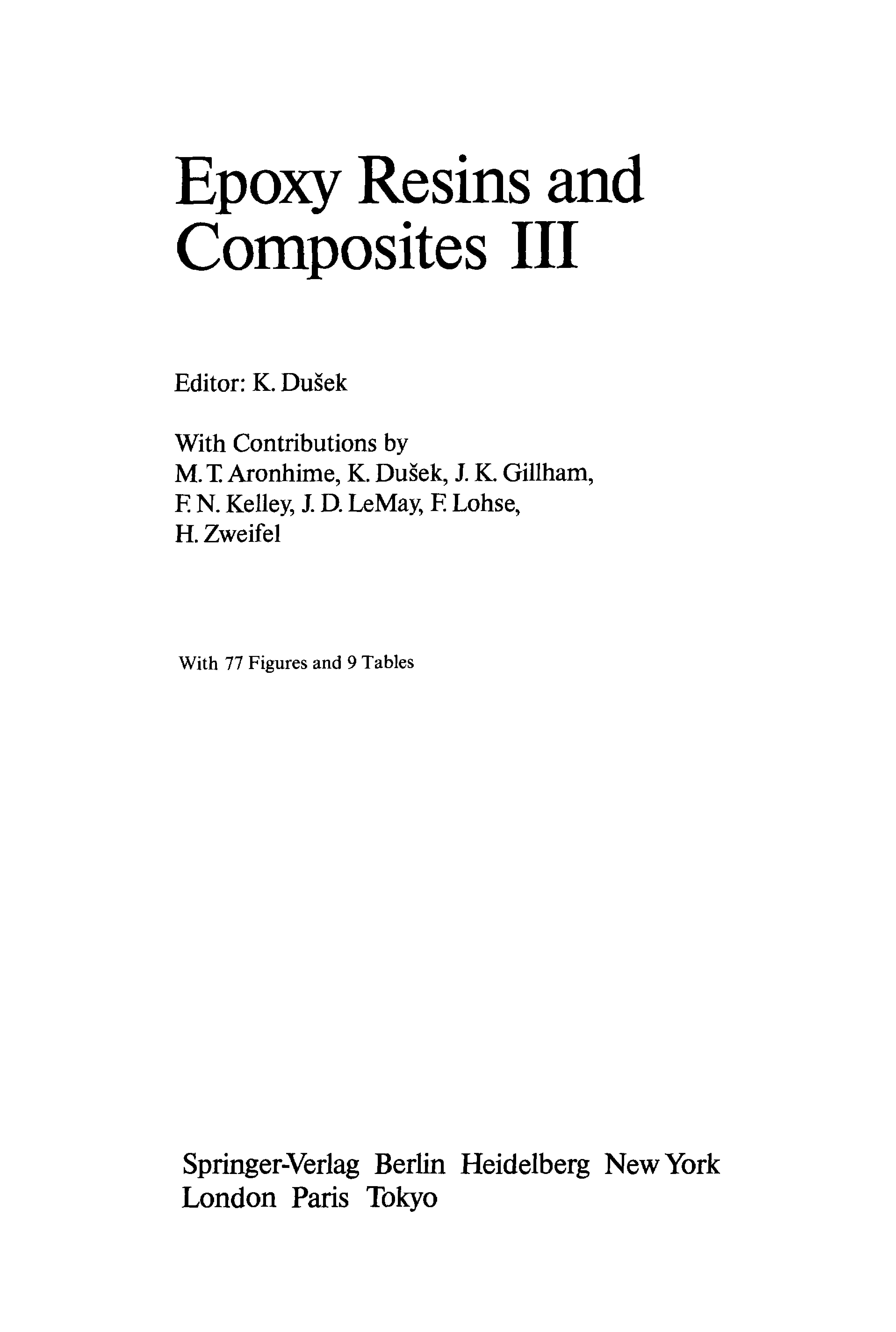 Epoxy Resins and Composites III