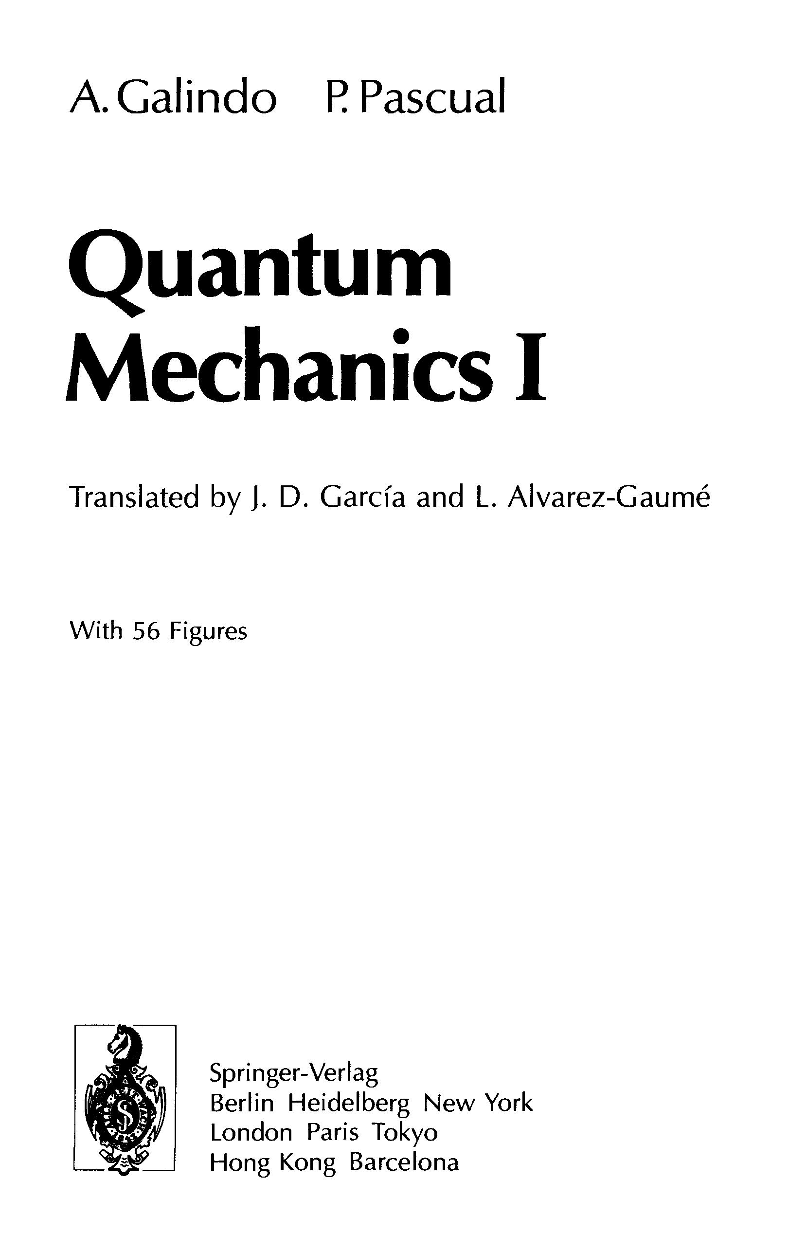 Quantum Mechanics I