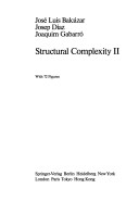 Structural Complexity II Monographs in Theoretical Computer Science. An EATCS Series