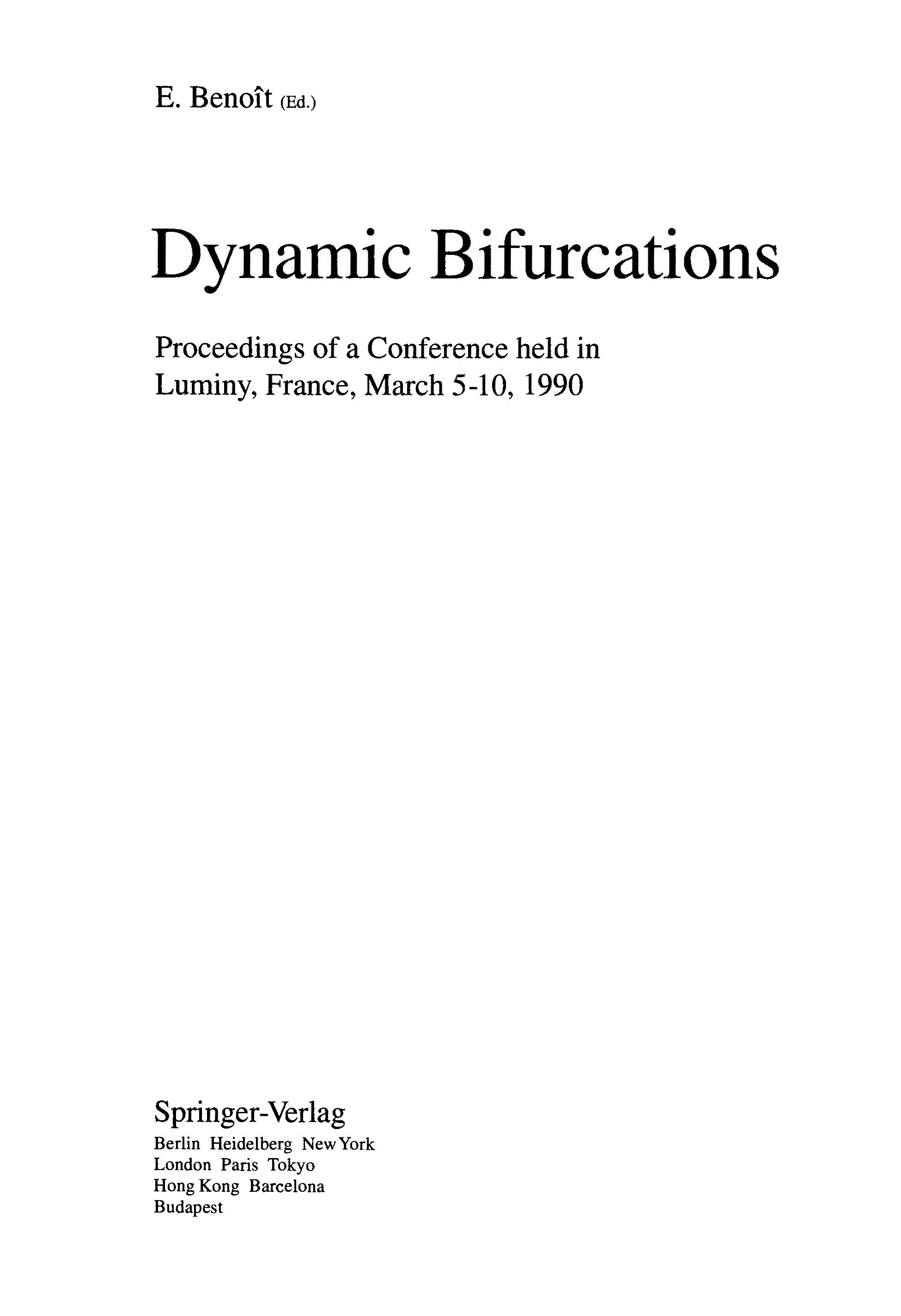 Dynamic Bifurcations