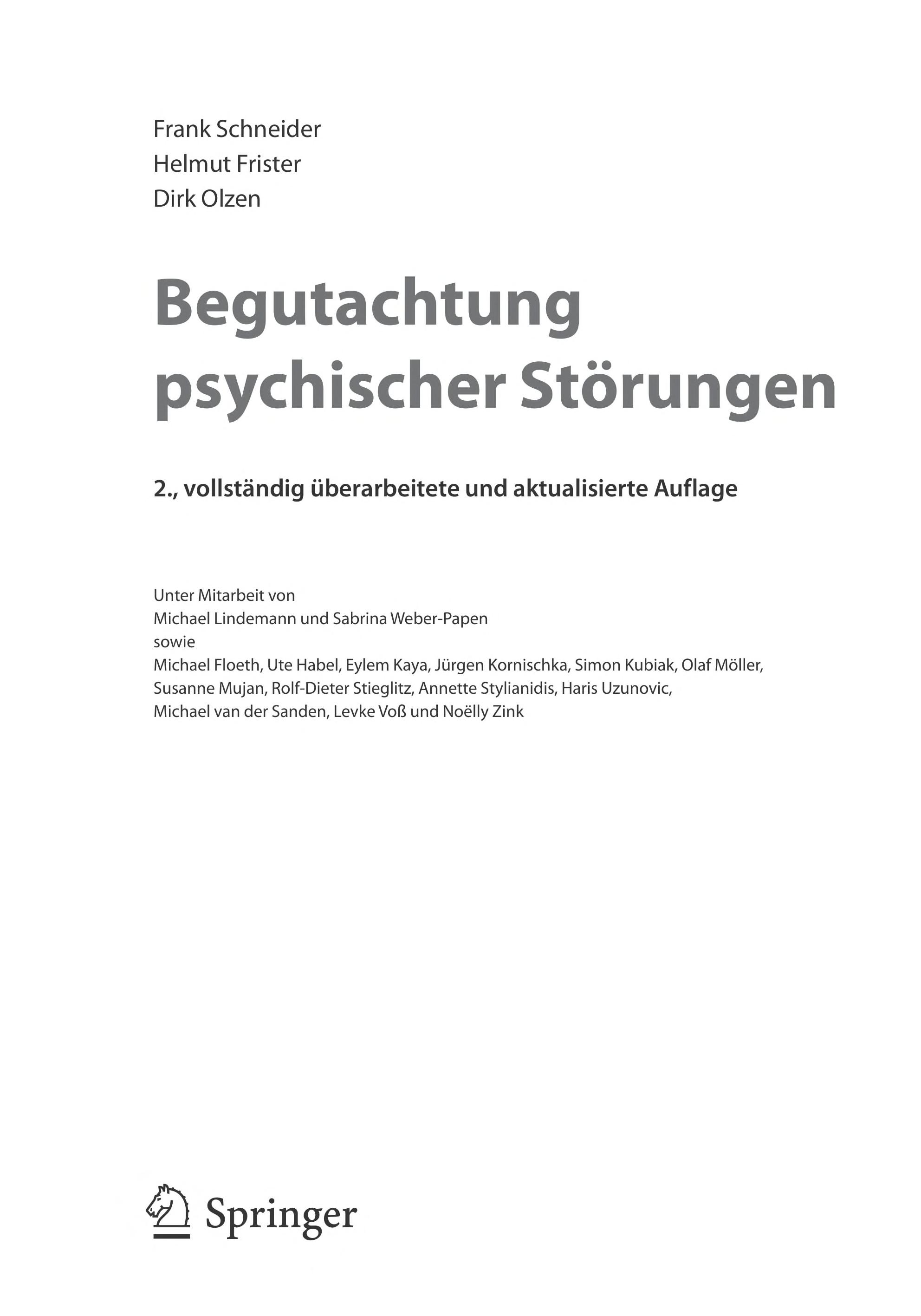 Begutachtung Psychischer Storungen