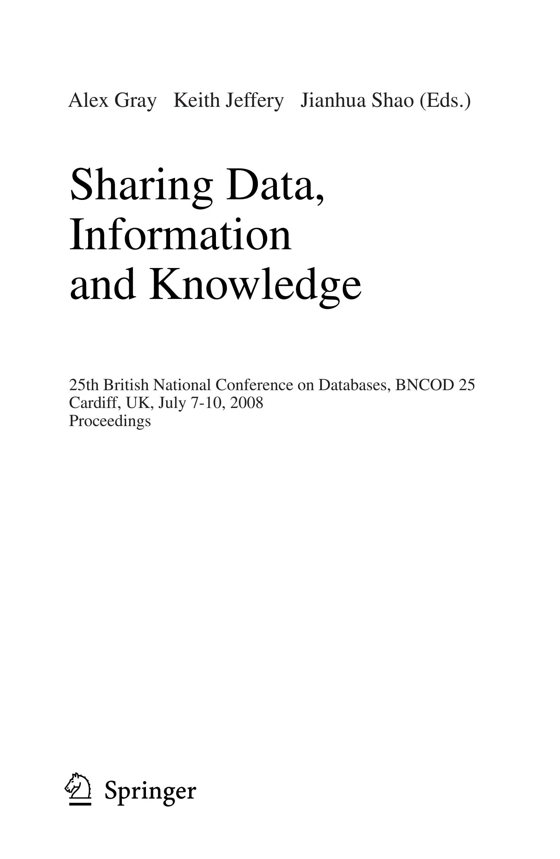 Sharing Data, Information and Knowledge