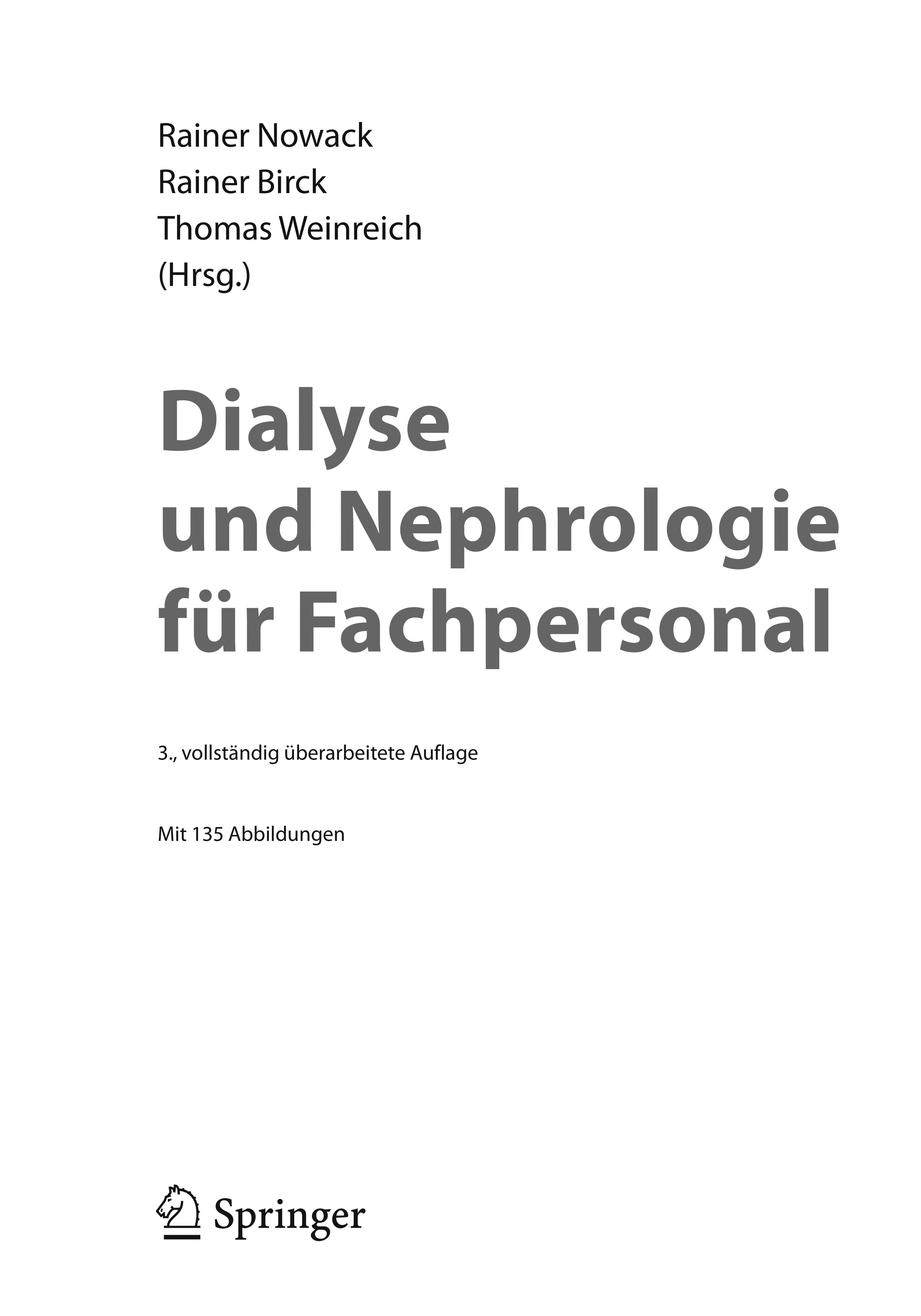 Dialyse Und Nephrologie Für Fachpersonal