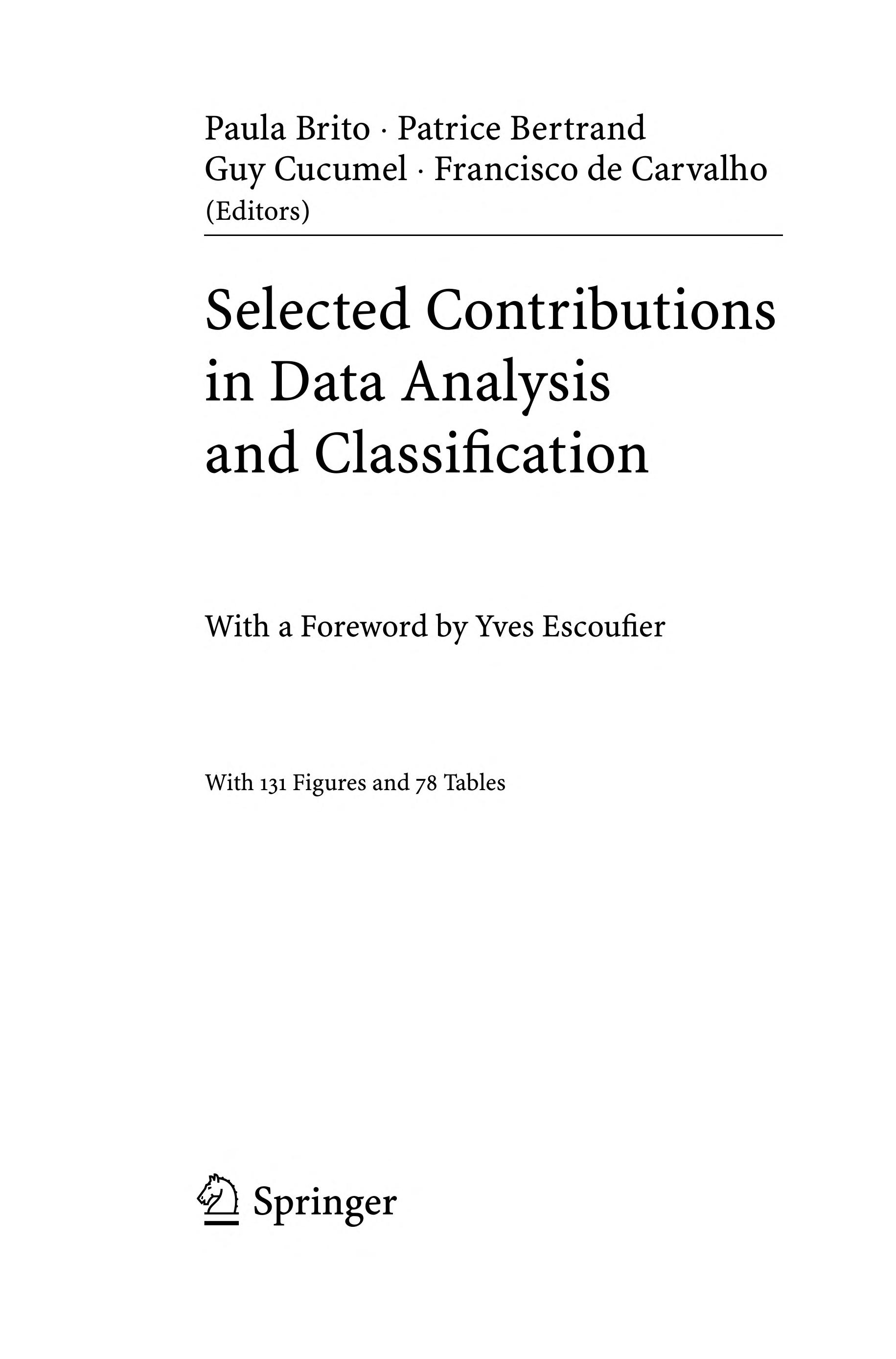 Selected Contributions in Data Analysis and Classification