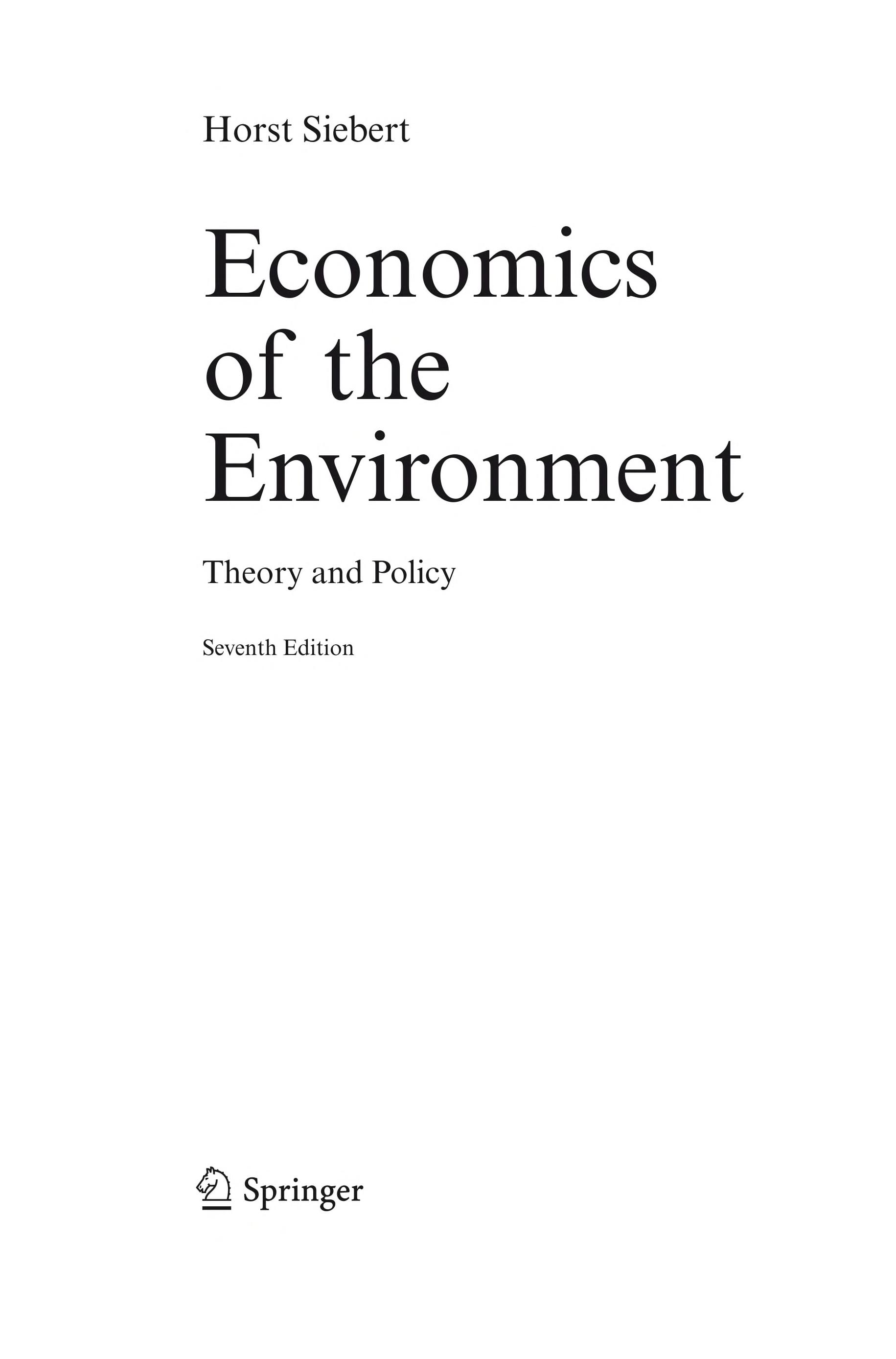 Economics of the Environment