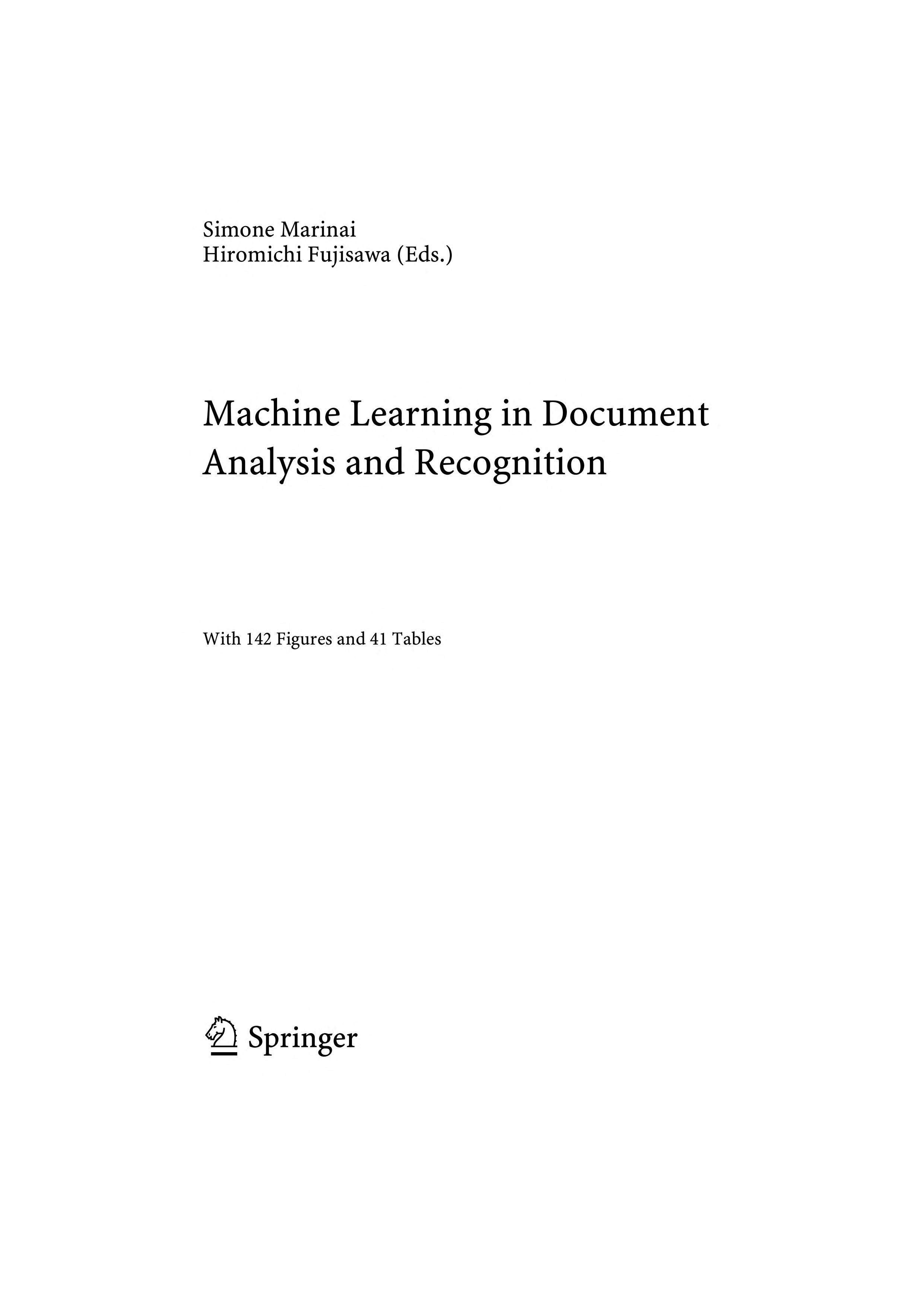 Machine Learning In Document Analysis And Recognition