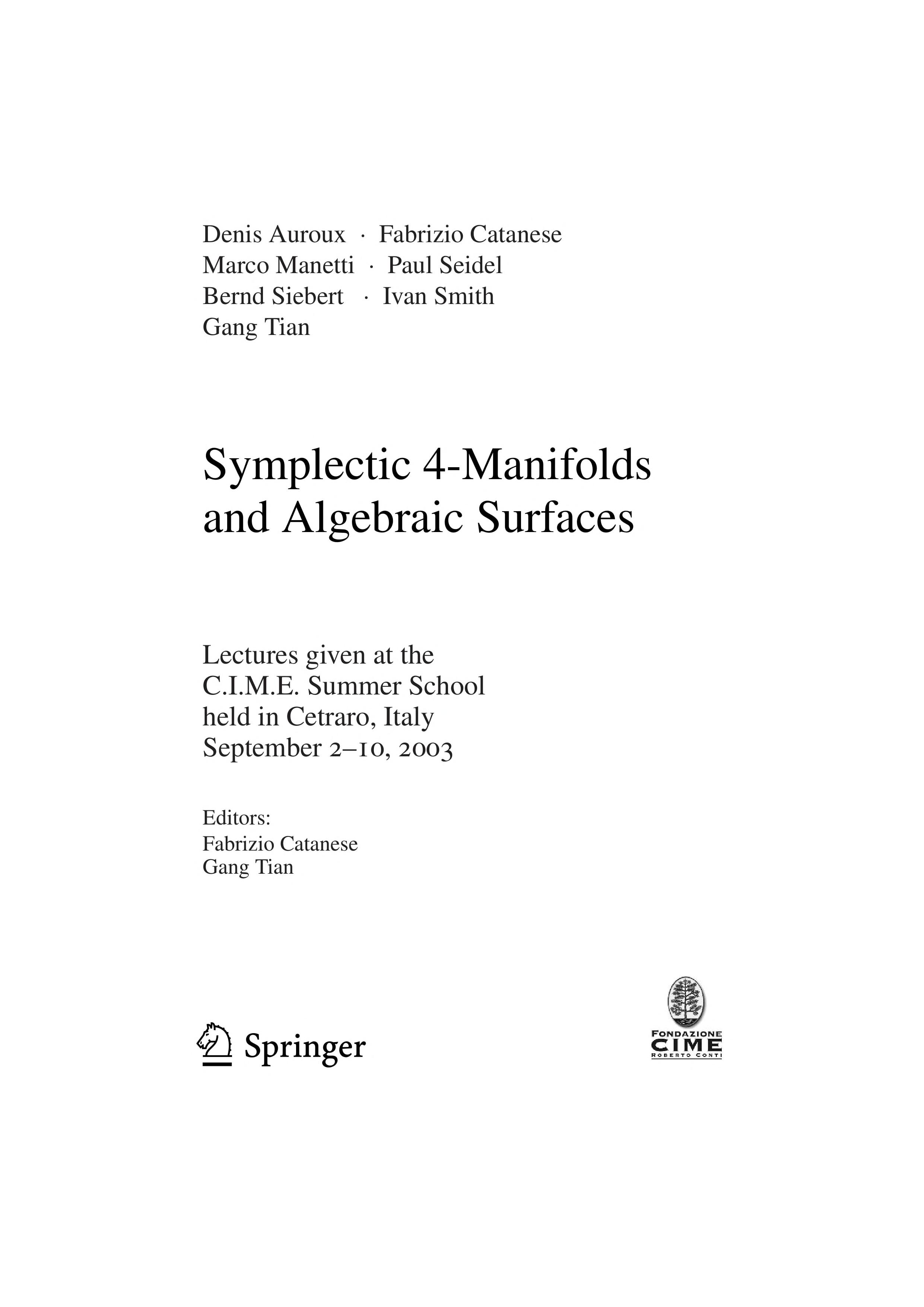 Symplectic 4-Manifolds and Algebraic Surfaces