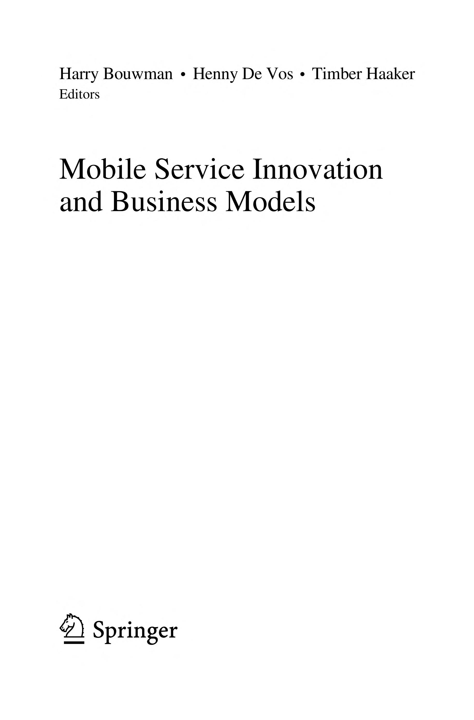 Mobile Service Innovation And Business Models