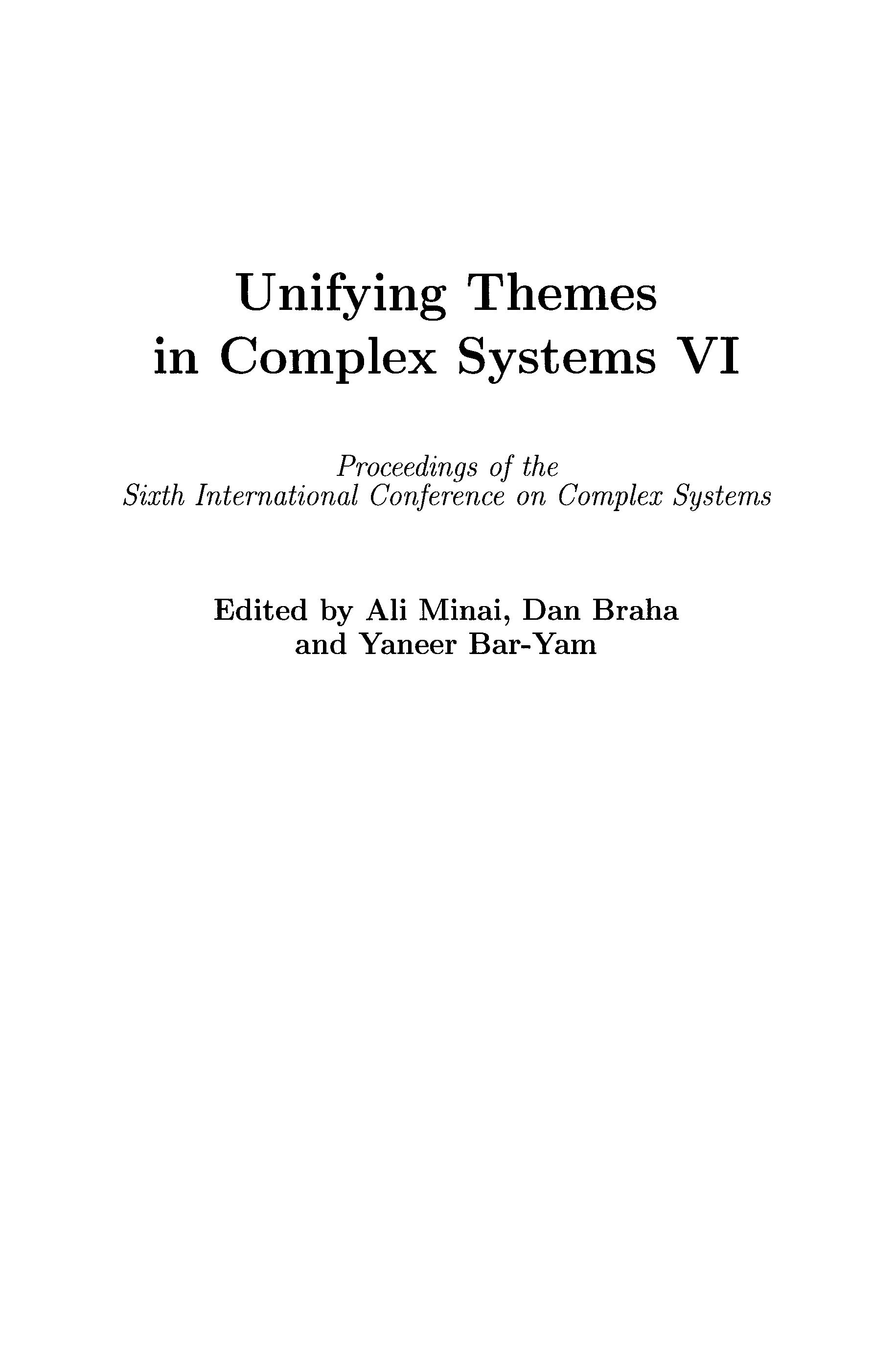 Unifying Themes in Complex Systems