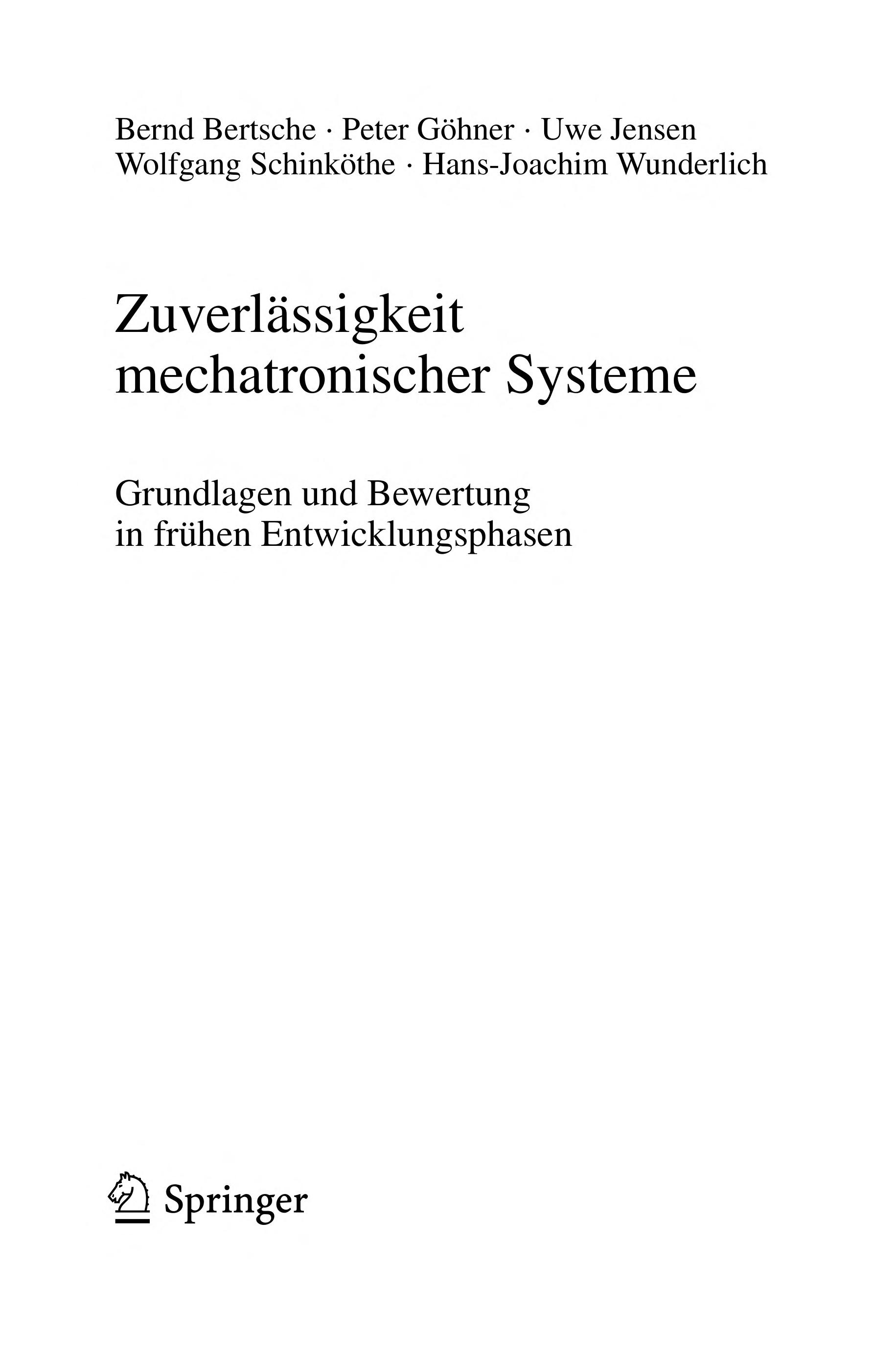 Zuverlassigkeit Mechatronischer Systeme
