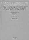Internationale Bibliographie zu Dietrich Bonhoeffer.