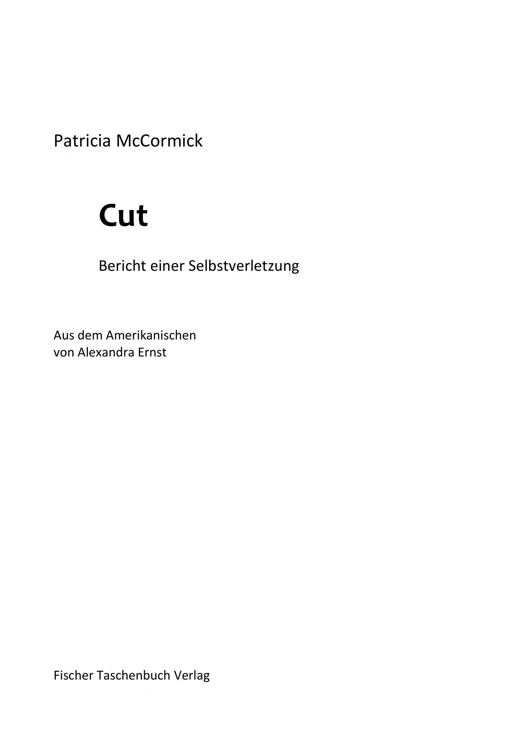 Cut: Bericht Einer Selbstverletzung