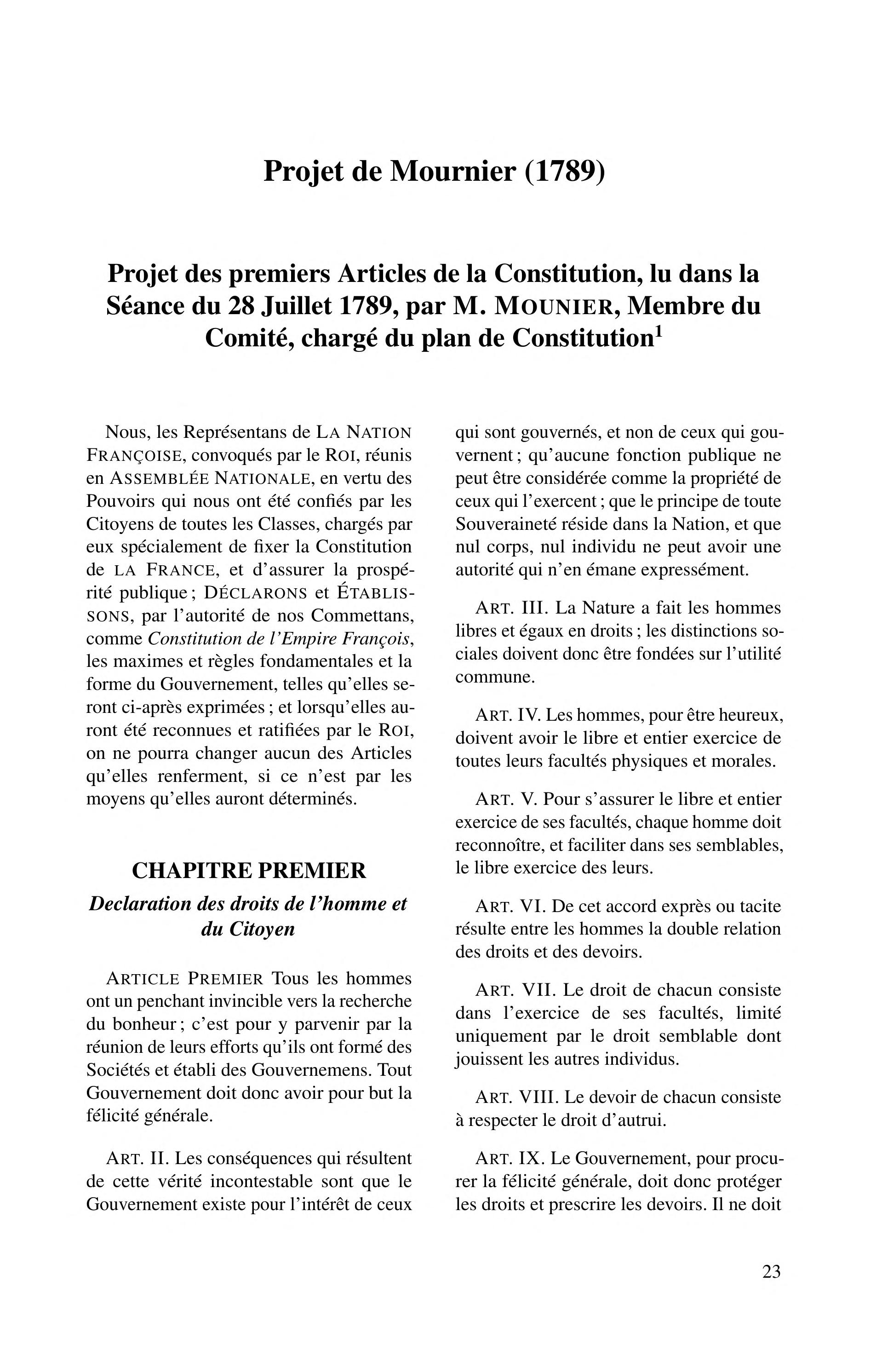 Documents constitutionnels de la France de la Corse et de Monaco 1789 1848
