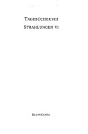 Sämtliche Werke, 18 Bde. U. 4 Supplement-Bde., Bd.21, Strahlungen