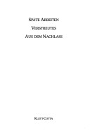 Sämtliche Werke, 18 Bde. U. 4 Supplement-Bde., Bd.22, Siebzig Verweht
