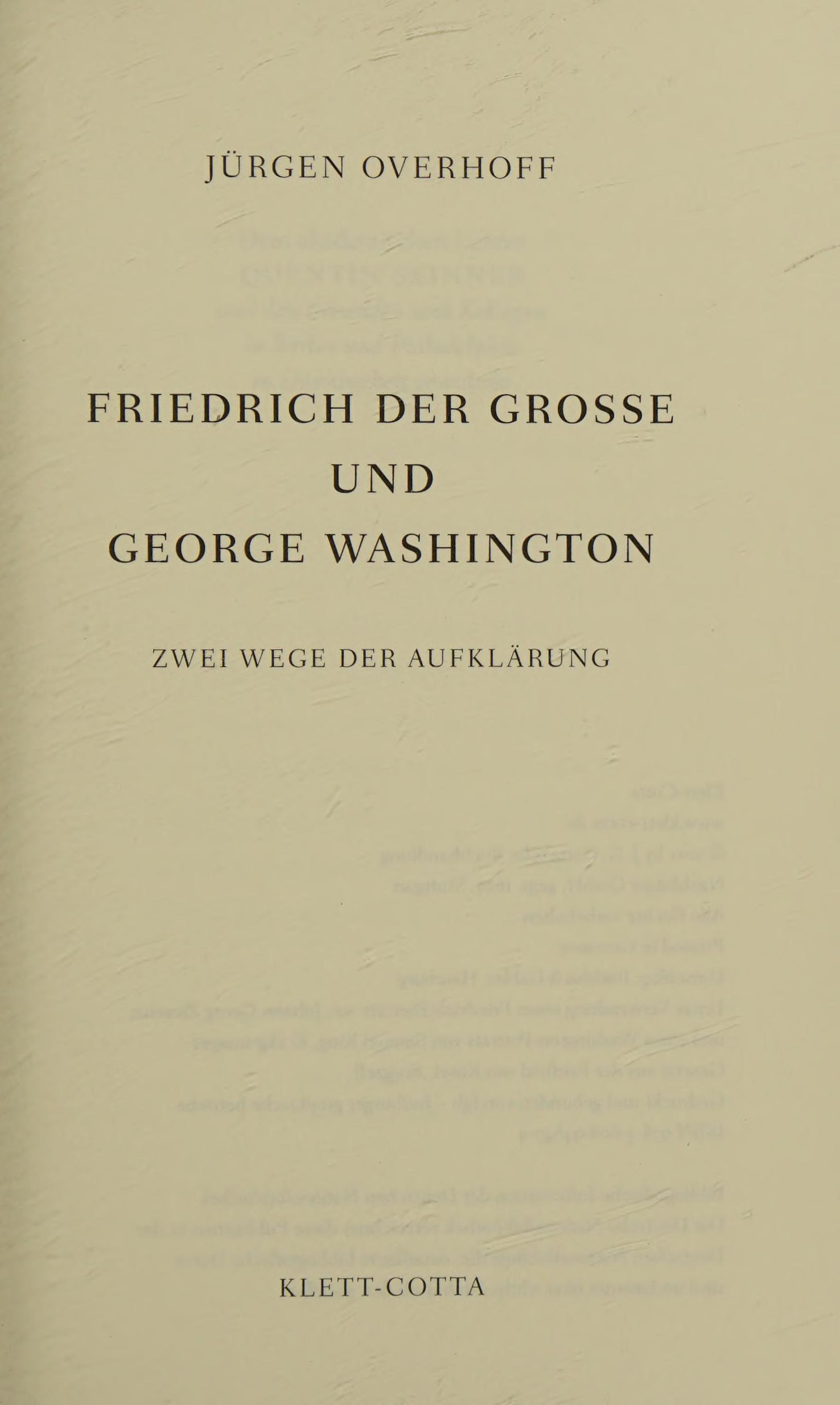 Friedrich der Grosse und George Washington