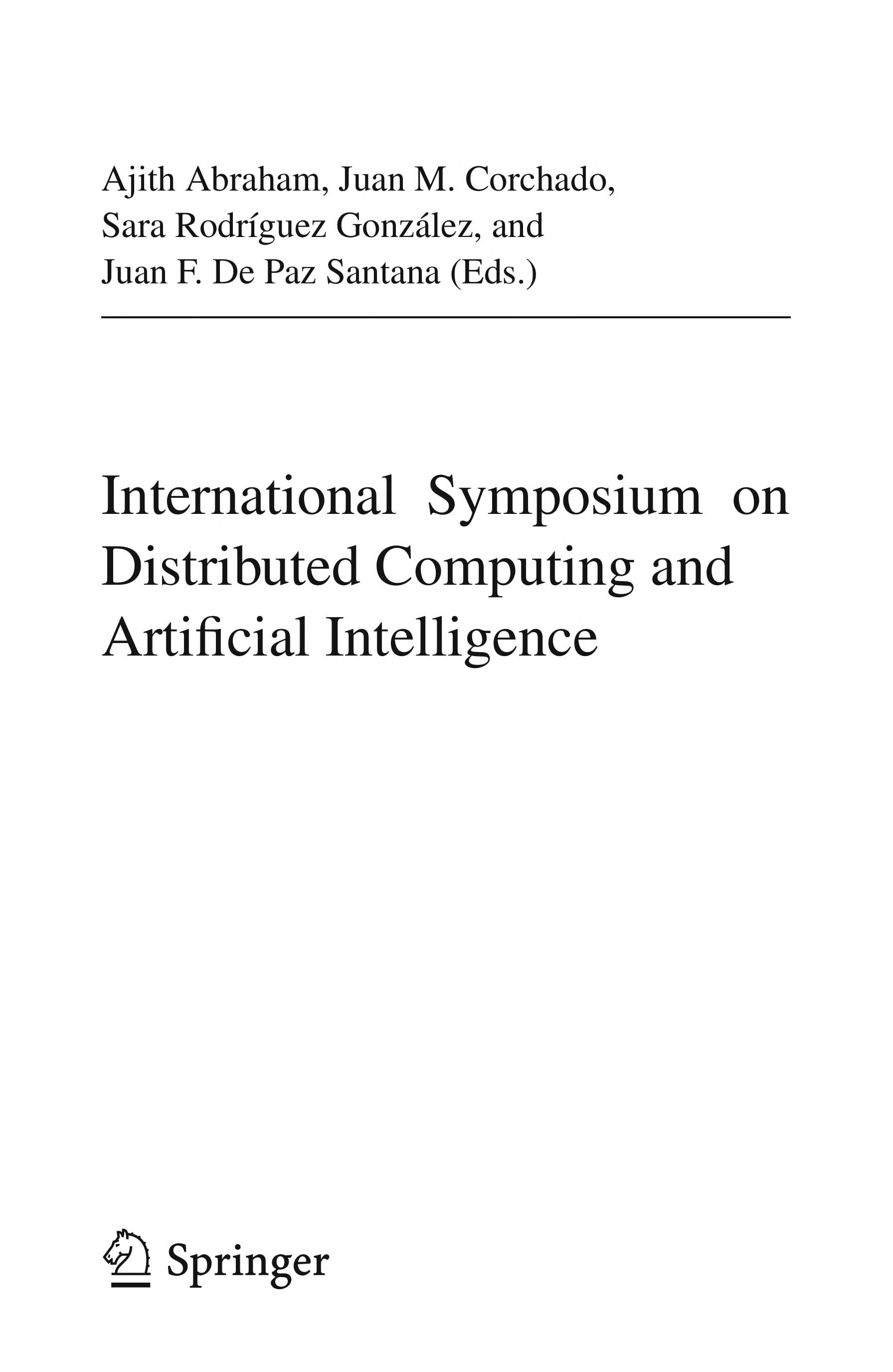 International Symposium On Distributed Computing And Artificial Intelligence