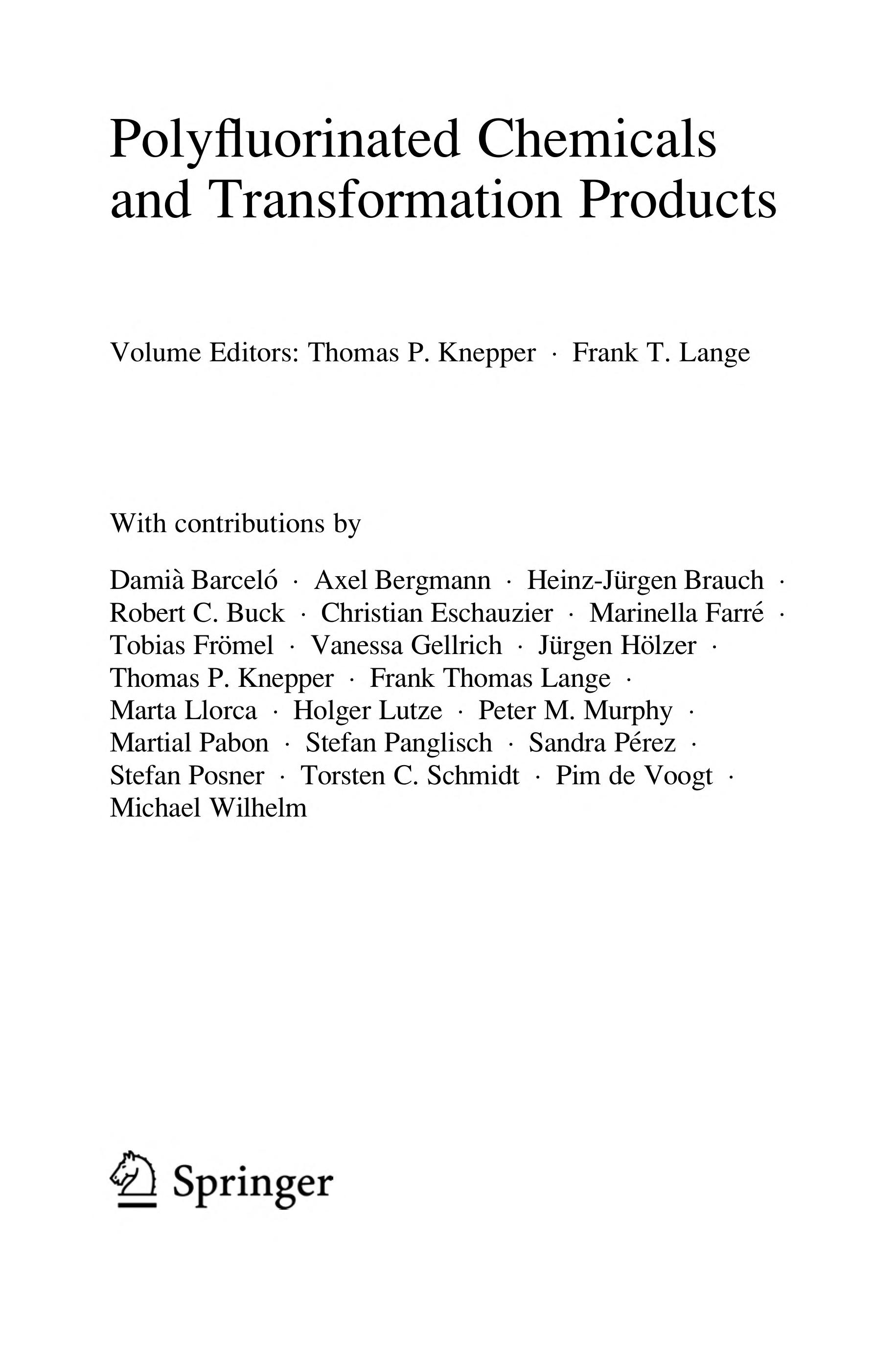 Polyfluorinated Chemicals and Transformation Products