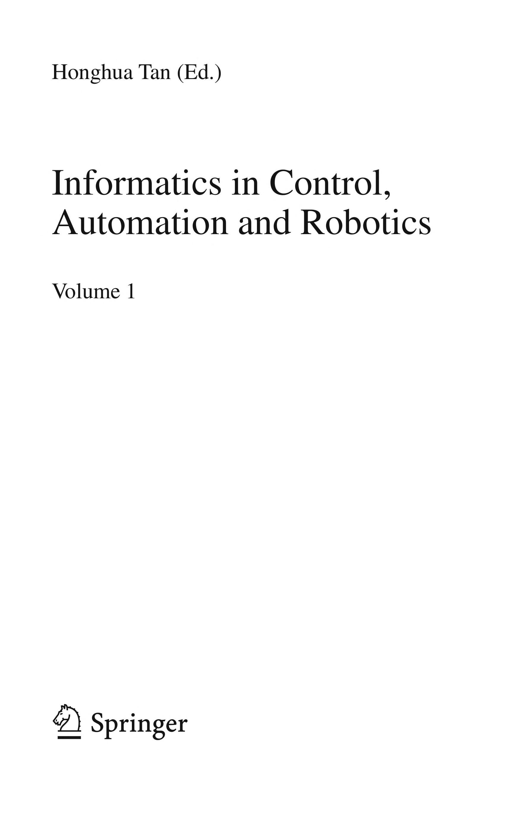 Informatics in Control, Automation and Robotics