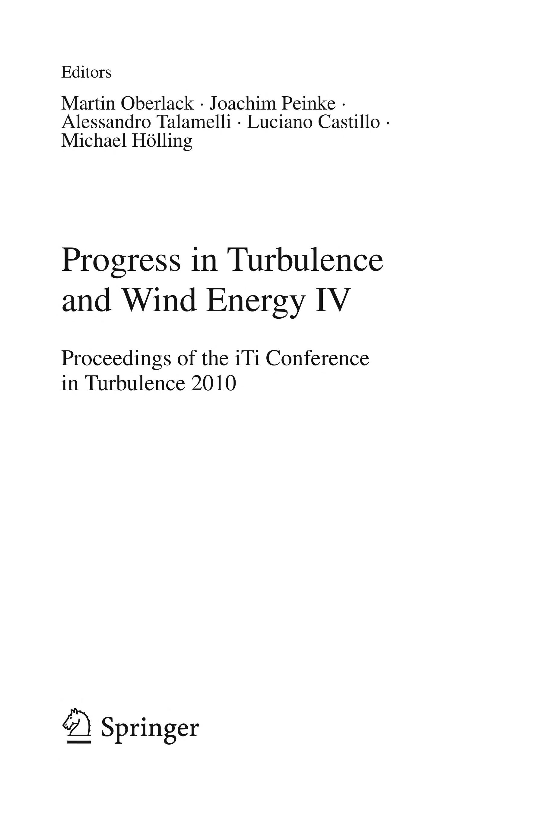 Progress In Turbulence And Wind Energy IV