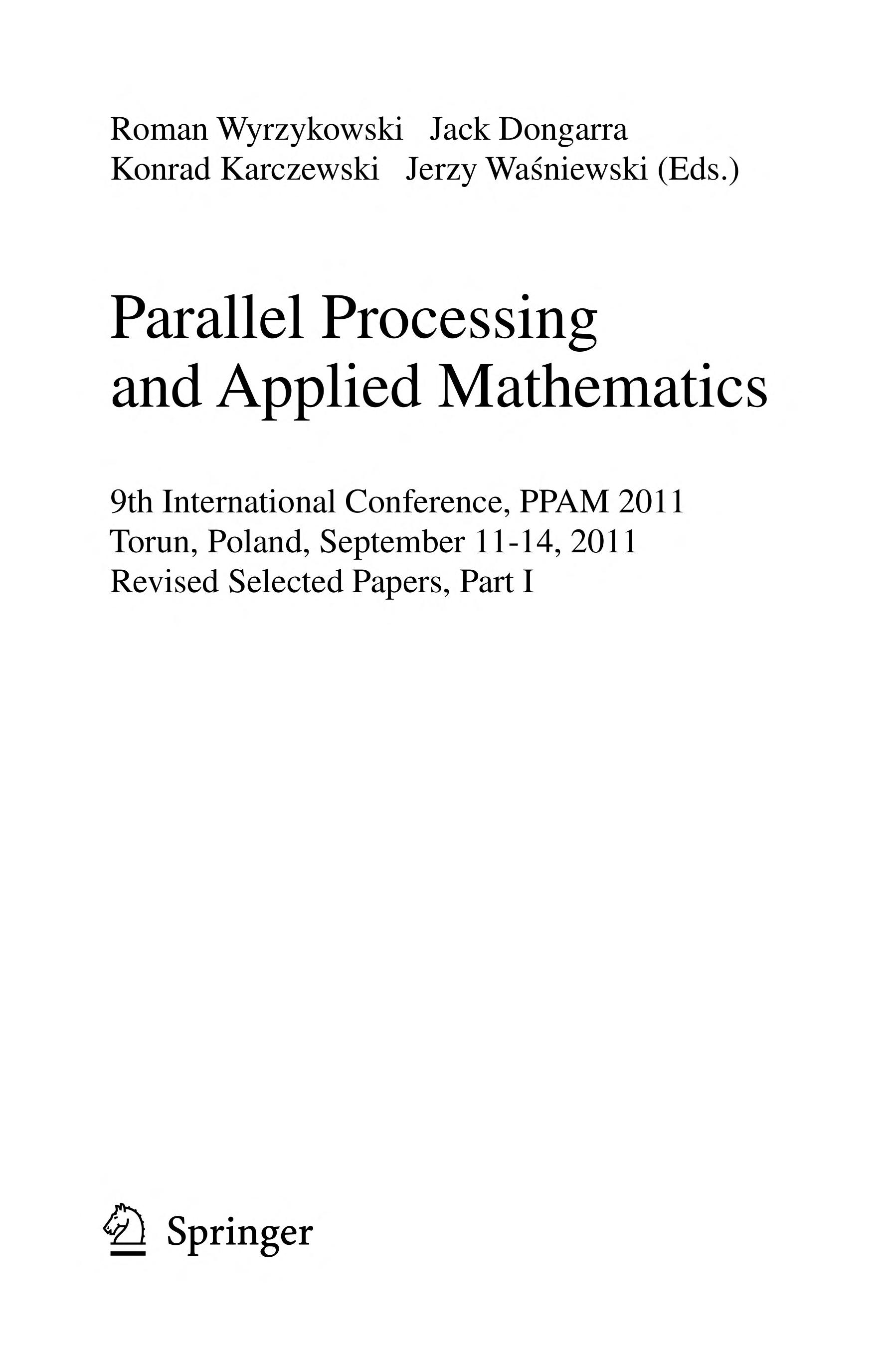 Parallel Processing And Applied Mathematics