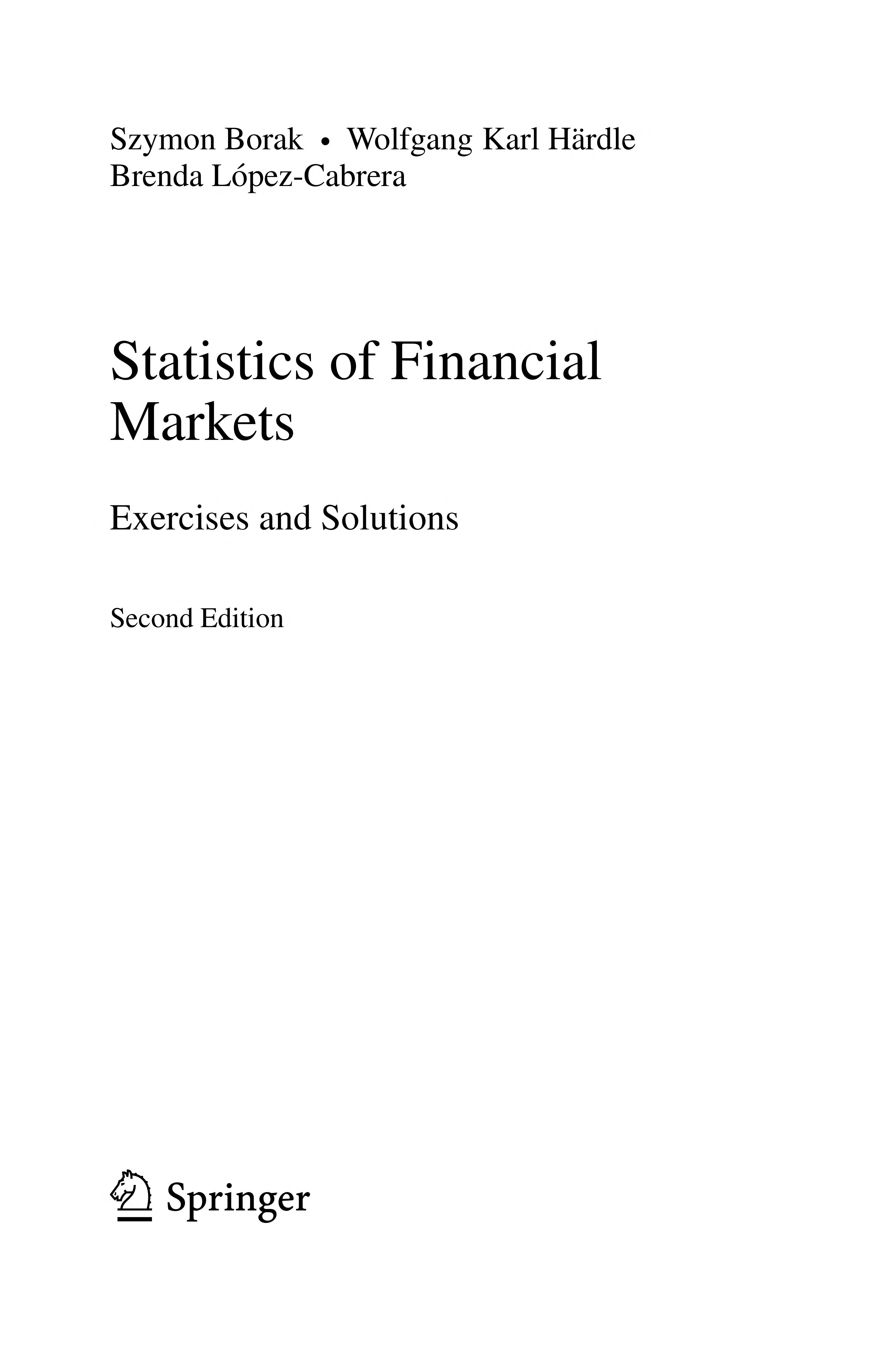 Statistics of Financial Markets