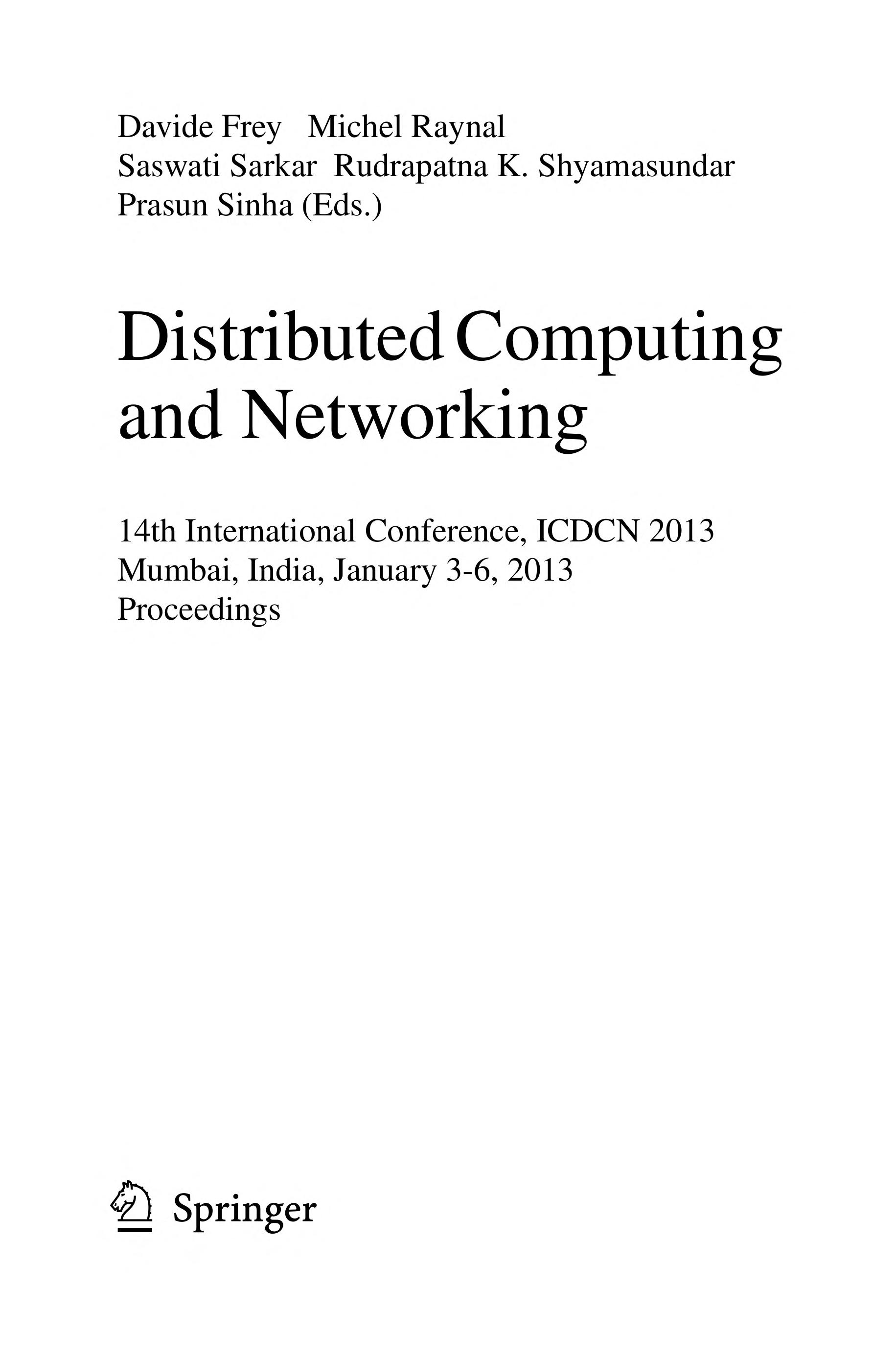 Distributed Computing and Networking