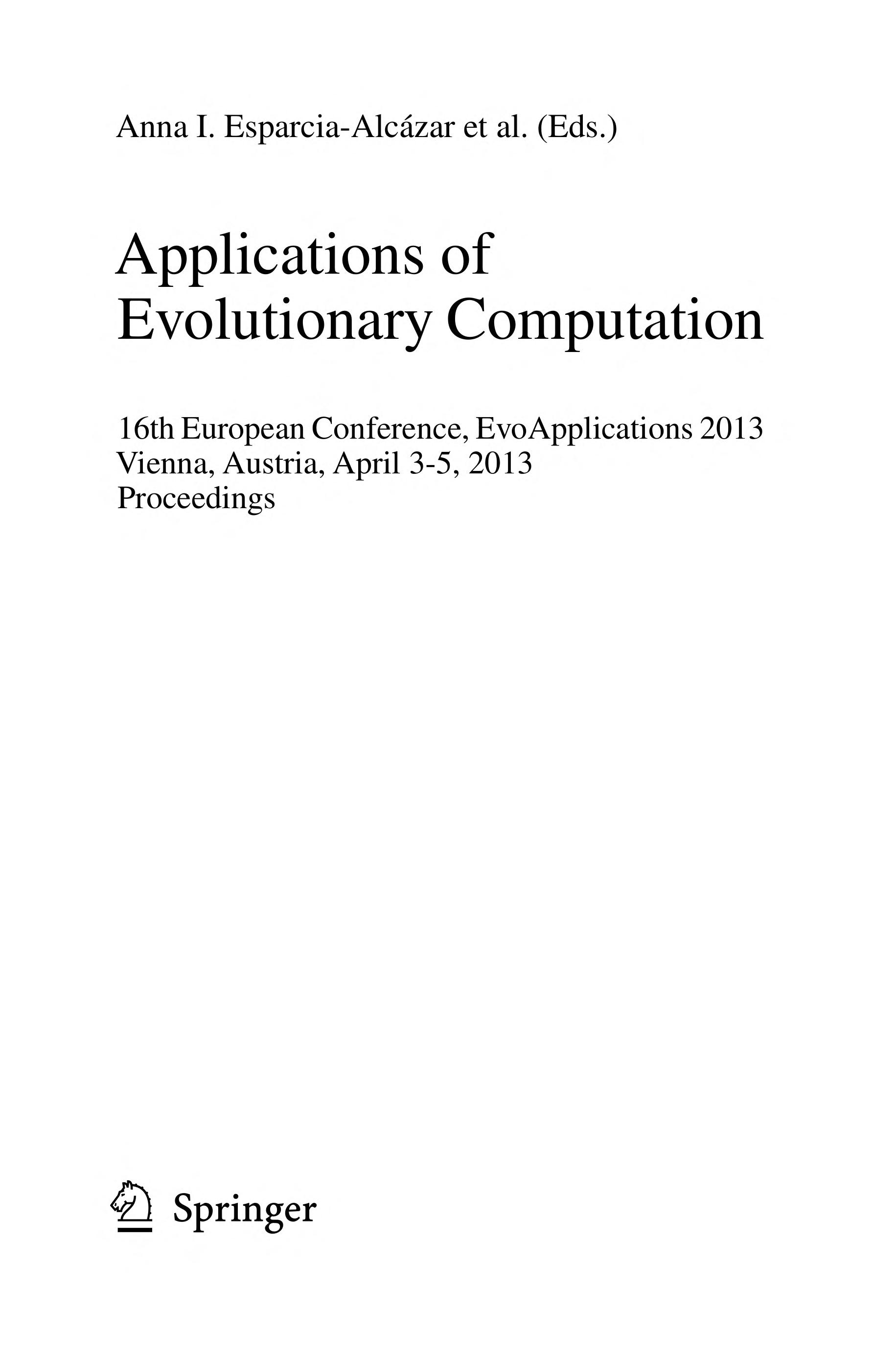 Applications of Evolutionary Computation
