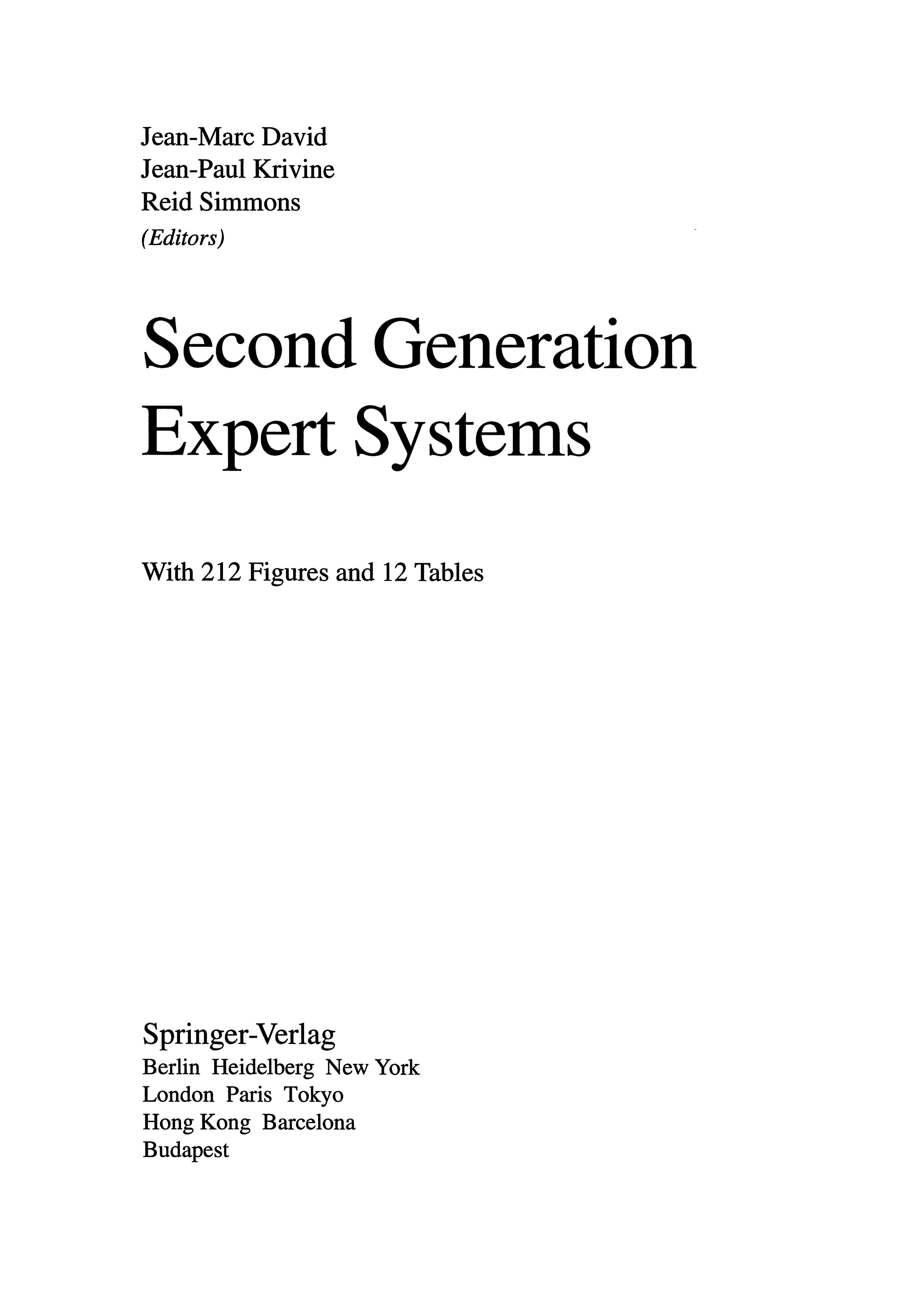 Second Generation Expert Systems