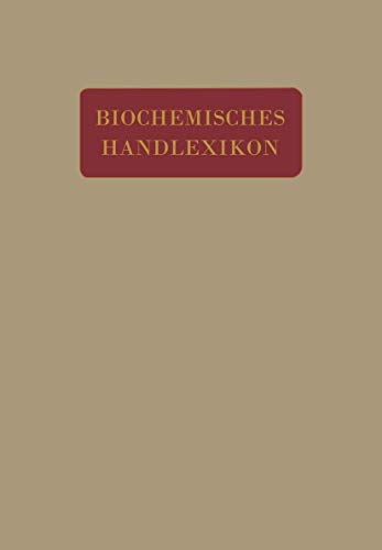 Biochemisches Handlexikon: V. Band