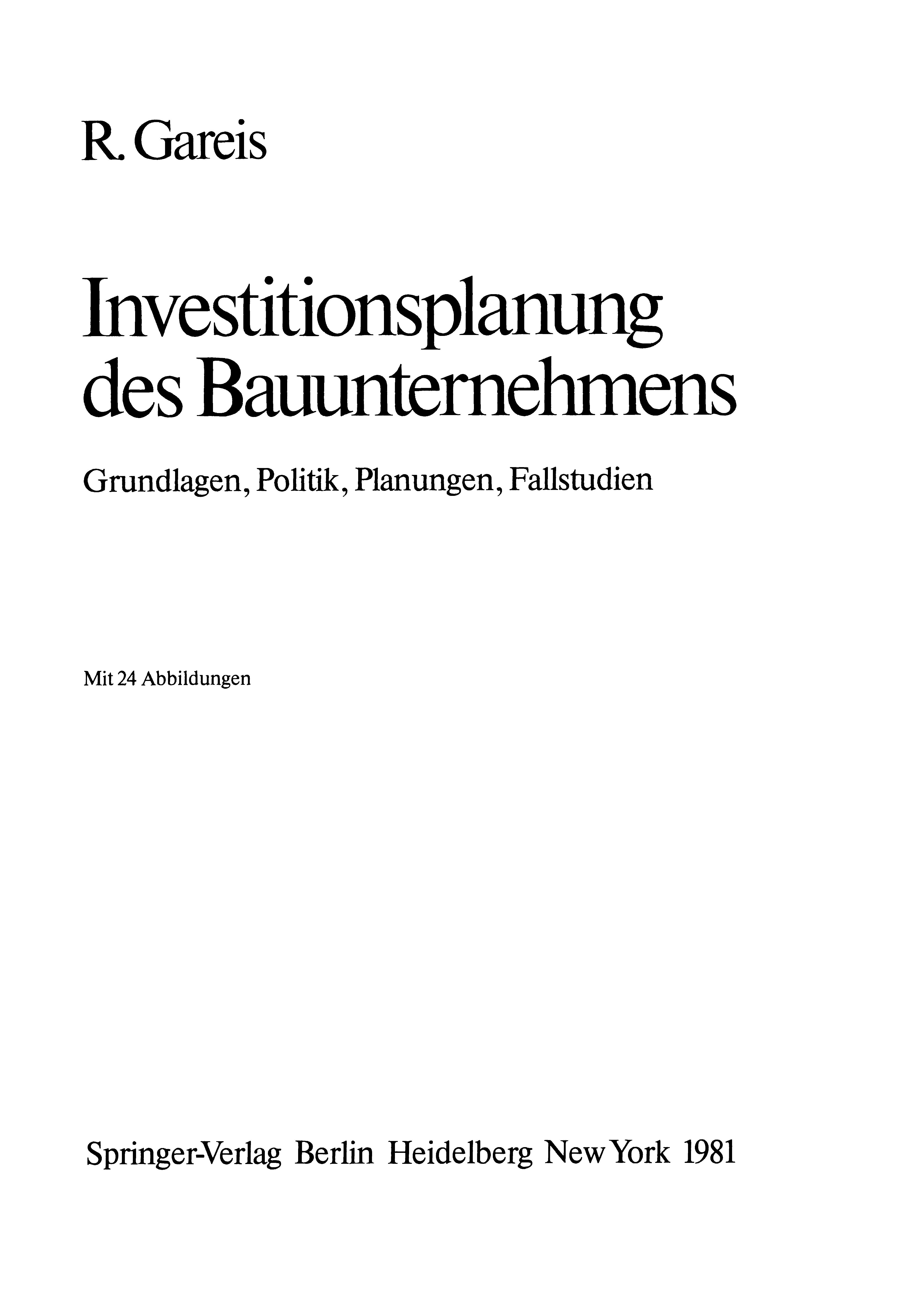 Investitionsplanung Des Bauunternehmens
