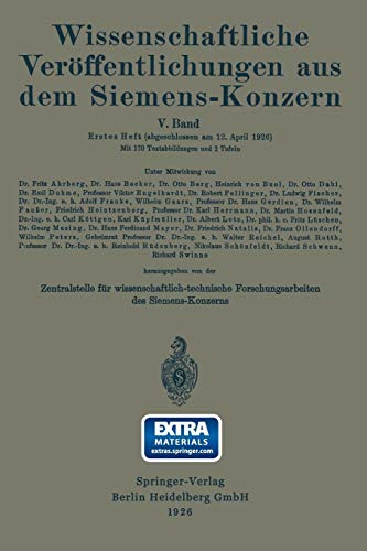 Wissenschaftliche Ver?Ffentlichungen Aus Dem Siemens-Konzern