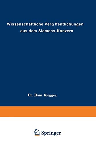Wissenschaftliche Ver?Ffentlichungen Aus Dem Siemens-Konzern