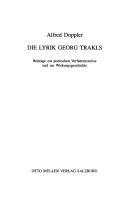 Trakl-Studien, Band 21: Die Lyrik Georg Trakls: Beiträge Zur Poetischen Verfahrensweise Und Zur Wirkungsgeschichte