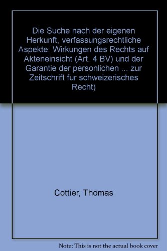 Die Suche Nach Der Eigenen Herkunft, Verfassungsrechtliche Aspekte