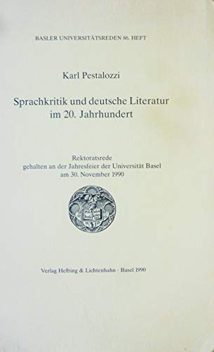 Sprachkritik und deutsche Literatur im 20. Jahrhundert