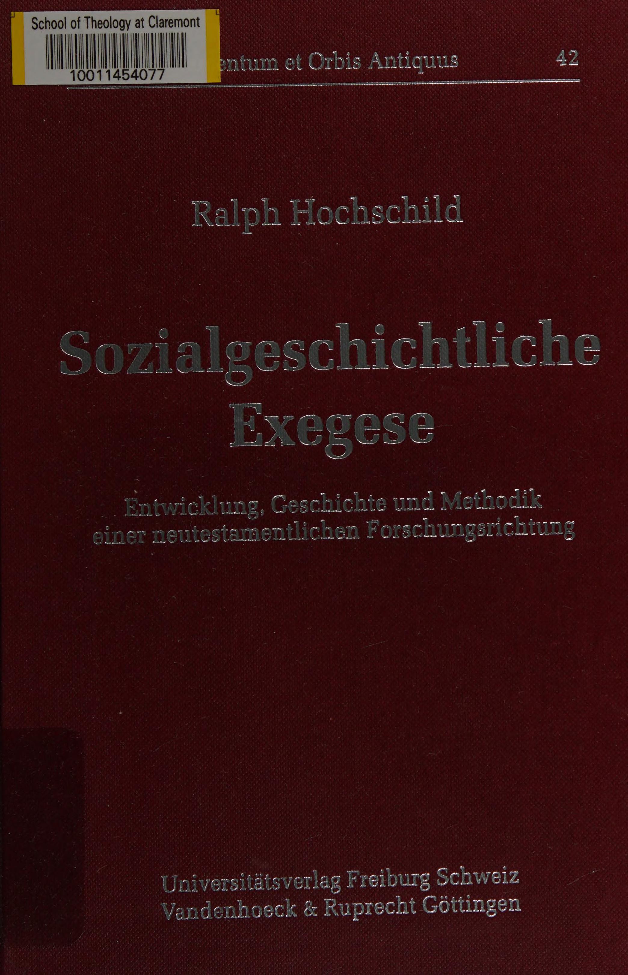 Sozialgeschichliche Exegese