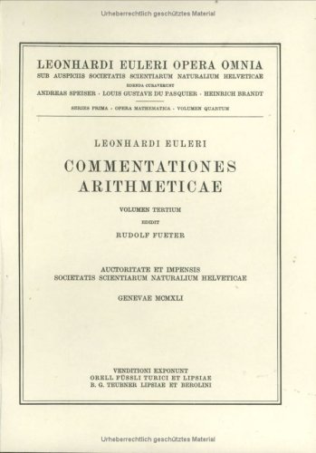Commentationes Arithmeticae 3rd Part