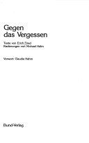Gegen Das Vergessen