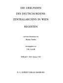 Die Urkunden des Deutschordens-Zentralarchivs in Wien
