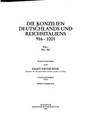 Die Konzilien Deutschlands und Reichsitaliens 916 1001 2 Tle. Tl.1 916 961