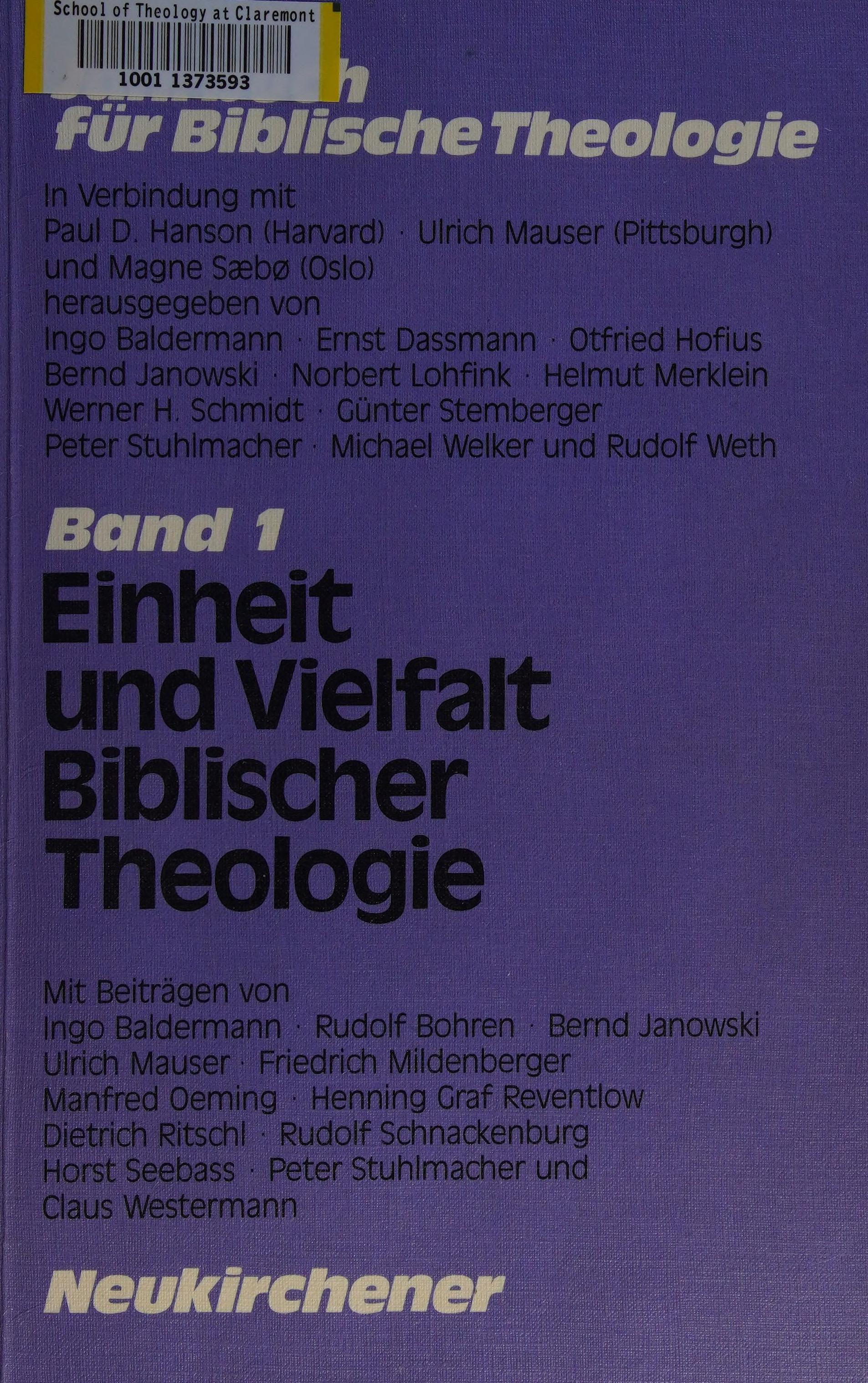 Einheit und Vielfalt Biblischer Theologie