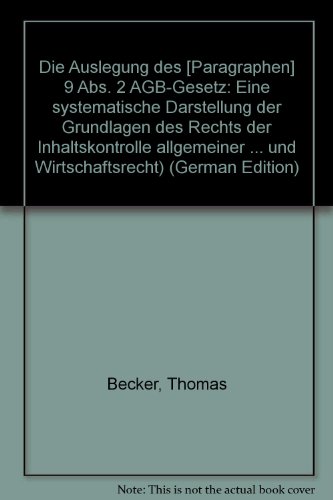 Die Auslegung des 9 Abs. 2 Agb-Gesetz