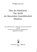 Uber die Handschrift Clm 26639 der Bayerischen Staatsbibliothek Munchen
